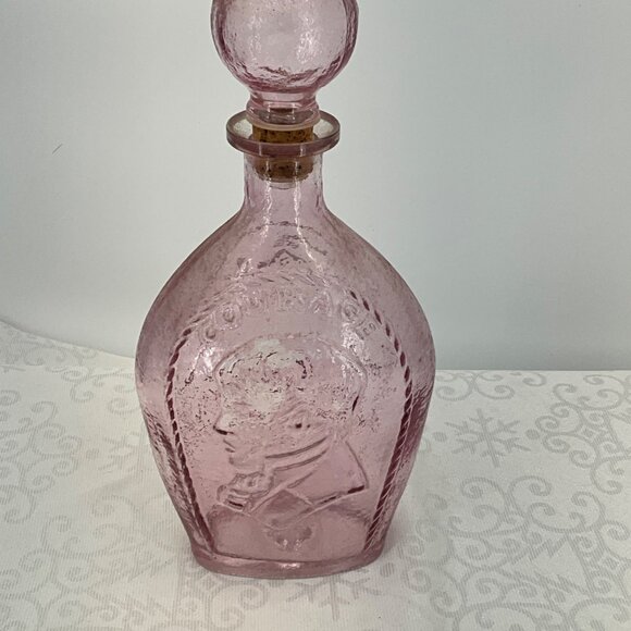 Vintage Lord Calvert Pink Whiskey Decanter 1961 With Stopper & Embossed Design - Picture 1 of 8